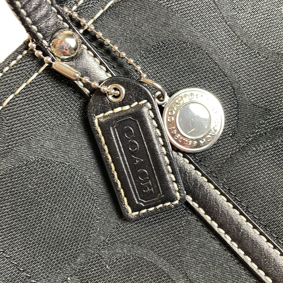 Coach Signature Tote Bag with Silver Metallic Stripe - Picture 4 of 7